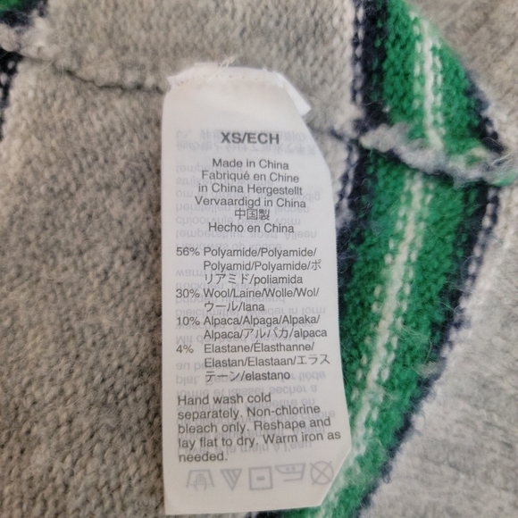 J Crew XS Crewneck Sweater Wool Alpaca Boxy Oversized Striped - Picture 3 of 5